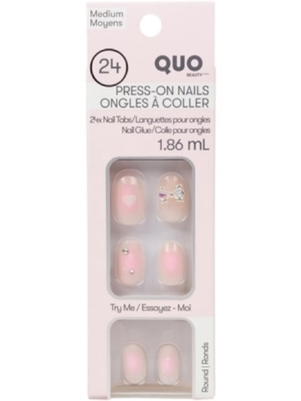 Quo Beauty Press-On Nails in pink